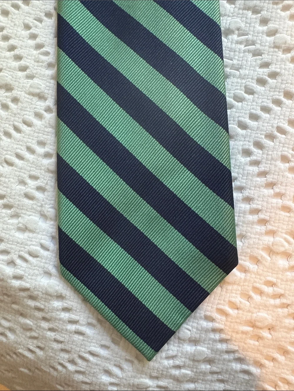 J. Crew Navy and Green Silk Tie